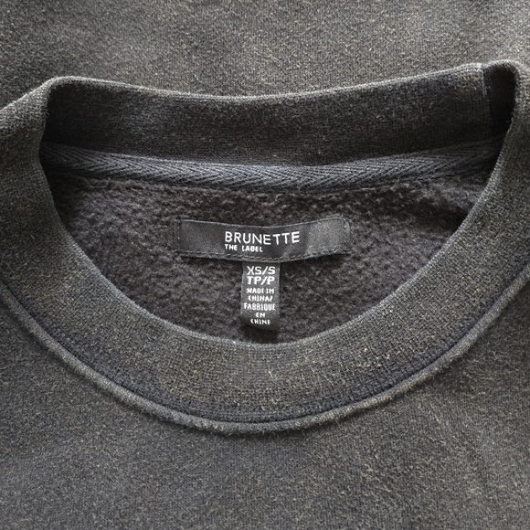 BRUNETTE The Label "BRUNETTE" Distressed Varsity Sweatshirt - Picture 5 of 6